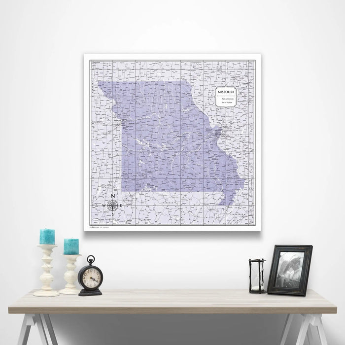 Missouri Map Poster - Purple Color Splash CM Poster
