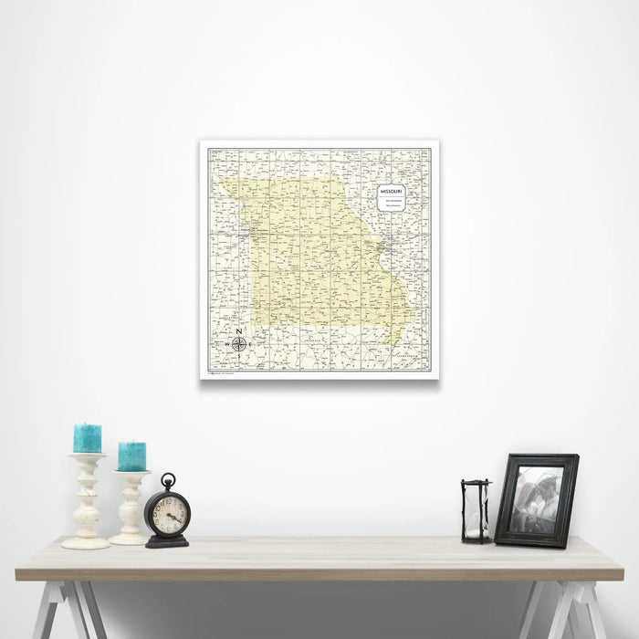 Missouri Map Poster - Yellow Color Splash CM Poster