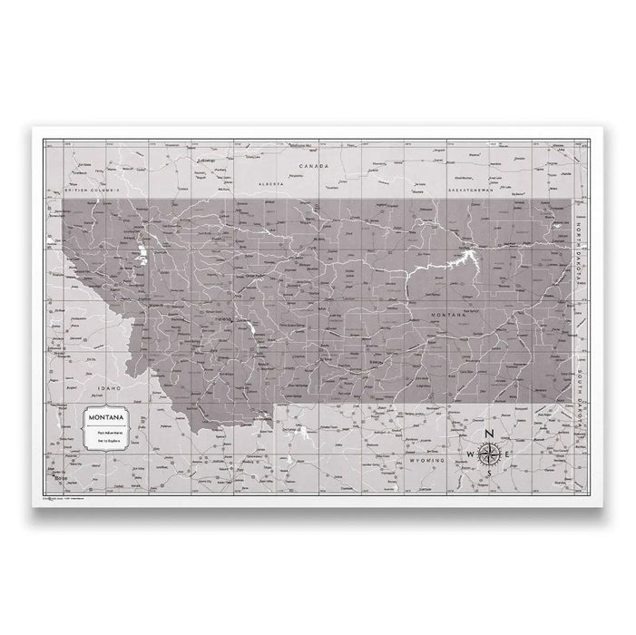 Push Pin Montana Map (Pin Board) - Dark Brown Color Splash CM Pin Board