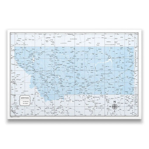 Montana Map Poster - Light Blue Color Splash