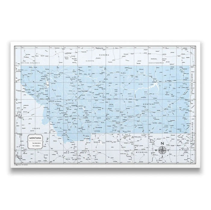 Push Pin Montana Map (Pin Board) - Light Blue Color Splash CM Pin Board
