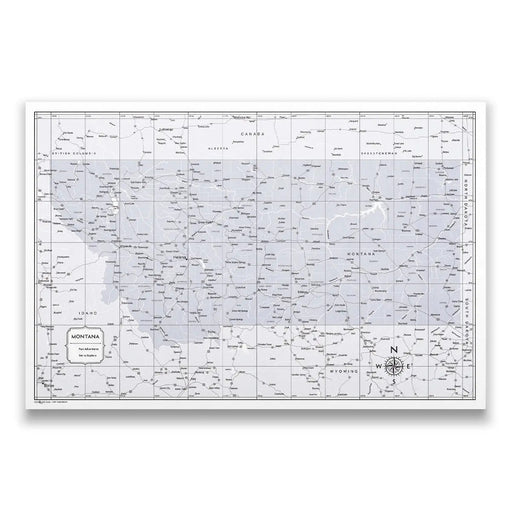 Push Pin Montana Map (Pin Board) - Light Gray Color Splash CM Pin Board