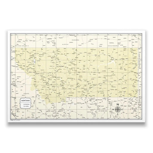 Montana Map Poster - Yellow Color Splash