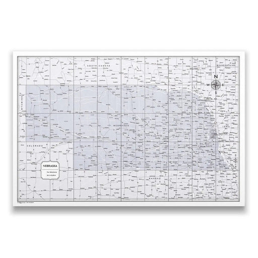Push Pin Nebraska Map (Pin Board) - Light Gray Color Splash CM Pin Board