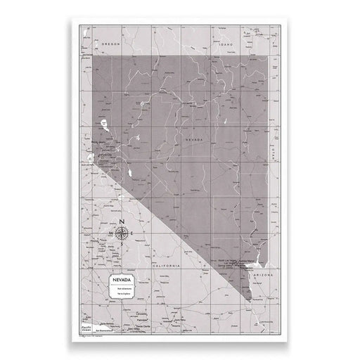 Push Pin Nevada Map (Pin Board) - Dark Brown Color Splash CM Pin Board