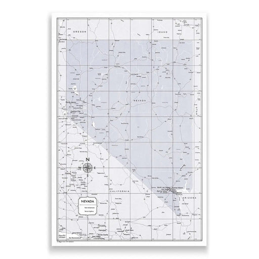 Nevada Map Poster - Light Gray Color Splash