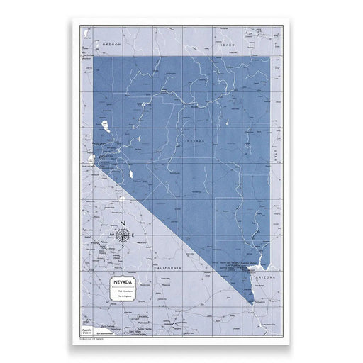 Nevada Map Poster - Navy Color Splash