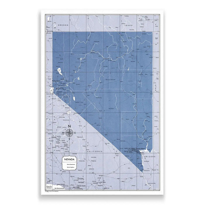 Push Pin Nevada Map (Pin Board) - Navy Color Splash CM Pin Board