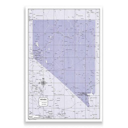 Nevada Map Poster - Purple Color Splash
