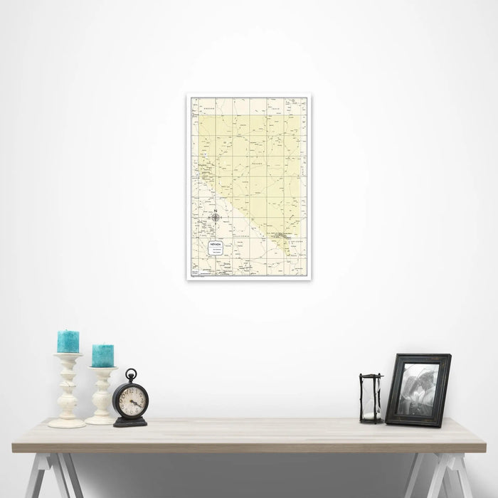 Nevada Map Poster - Yellow Color Splash CM Poster
