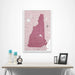 New Hampshire Map Poster - Burgundy Color Splash CM Poster