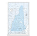 New Hampshire Map Poster - Light Blue Color Splash CM Poster