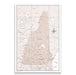 Push Pin New Hampshire Map (Pin Board) - Light Brown Color Splash CM Pin Board