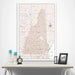 New Hampshire Map Poster - Light Brown Color Splash CM Poster