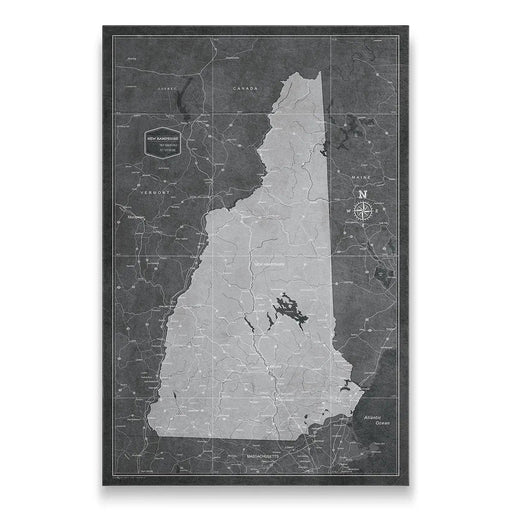New Hampshire Map Poster - Modern Slate