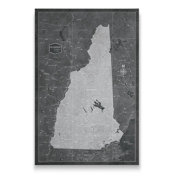 New Hampshire Map Poster - Modern Slate CM Poster