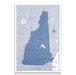 Push Pin New Hampshire Map (Pin Board/Poster) - Navy Color Splash CM Pin Board