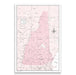 New Hampshire Map Poster - Pink Color Splash CM Poster