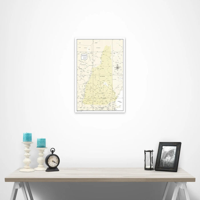 New Hampshire Map Poster - Yellow Color Splash CM Poster