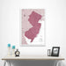 New Jersey Map Poster - Burgundy Color Splash CM Poster