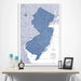 New Jersey Map Poster - Navy Color Splash CM Poster