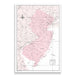 New Jersey Map Poster - Pink Color Splash CM Poster