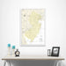 New Jersey Map Poster - Yellow Color Splash CM Poster