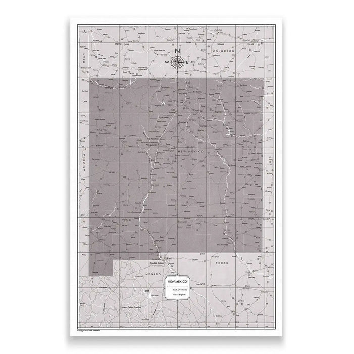Push Pin New Mexico Map (Pin Board) - Dark Brown Color Splash CM Pin Board
