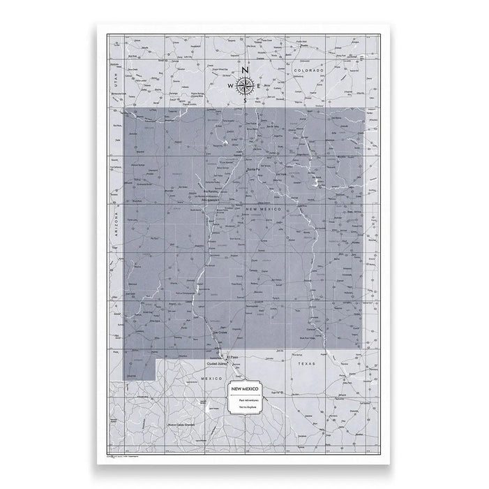 New Mexico Map Poster - Dark Gray Color Splash CM Poster