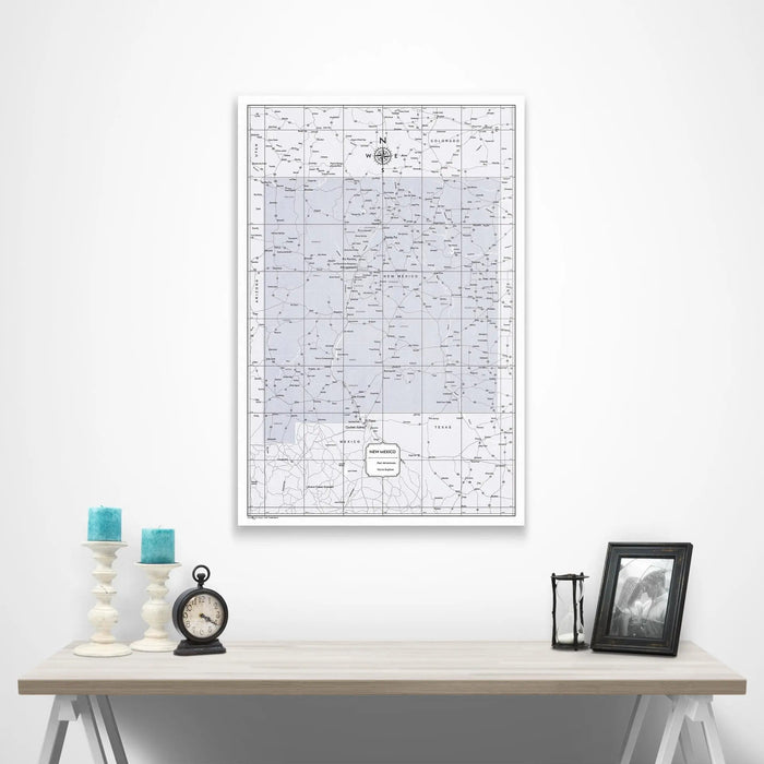 New Mexico Map Poster - Light Gray Color Splash CM Poster