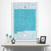 New Mexico Map Poster - Teal Color Splash CM Poster
