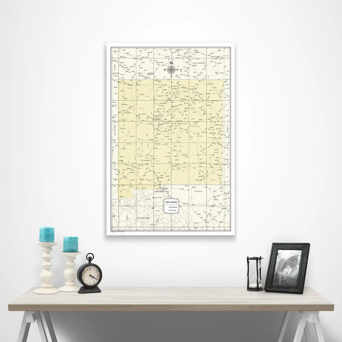 New Mexico Map Poster - Yellow Color Splash CM Poster