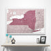 New York Map Poster - Burgundy Color Splash CM Poster