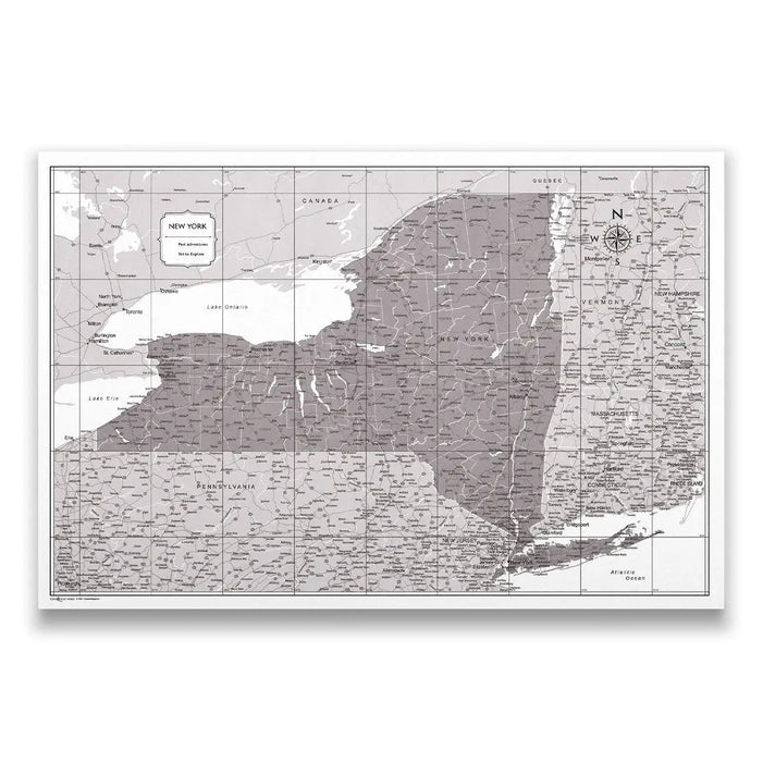 Push Pin New York Map (Pin Board) - Dark Brown Color Splash CM Pin Board