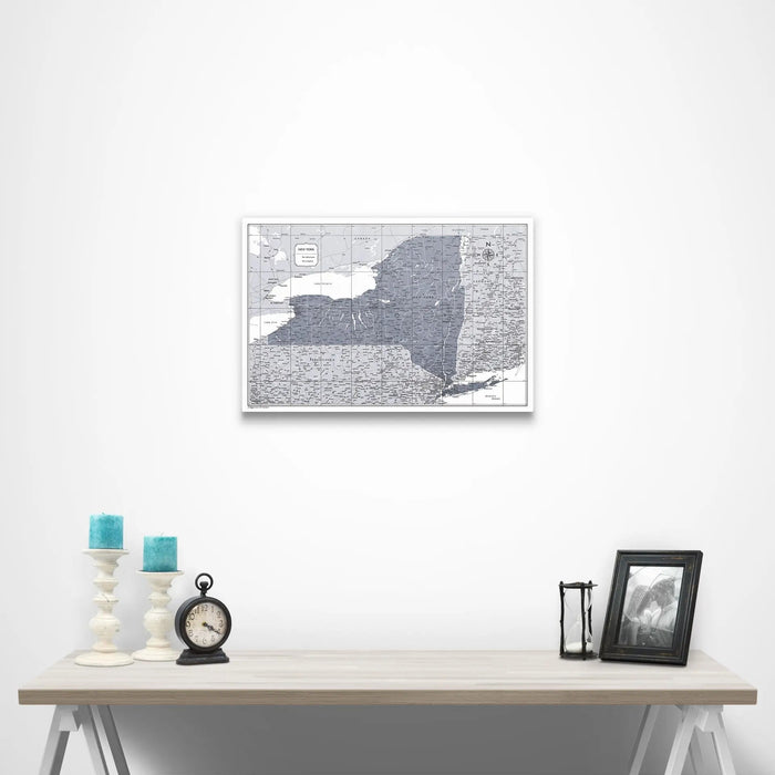 New York Map Poster - Dark Gray Color Splash CM Poster