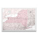 Push Pin New York Map (Pin Board) - Pink Color Splash CM Pin Board