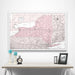 New York Map Poster - Pink Color Splash CM Poster
