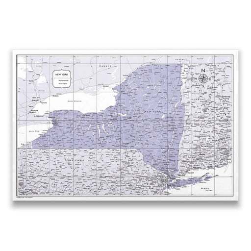 Push Pin New York Map (Pin Board) - Purple Color Splash CM Pin Board