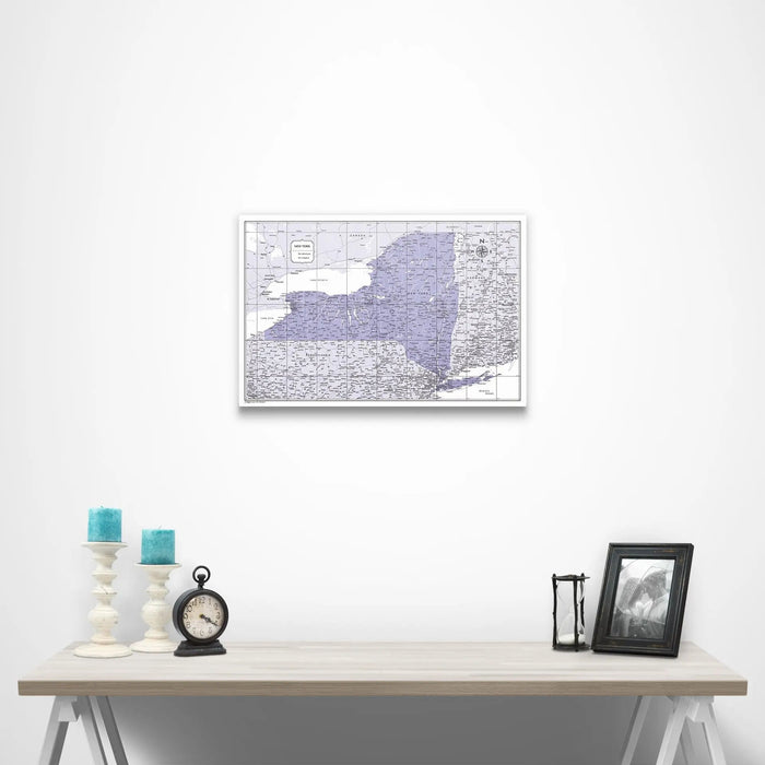 New York Map Poster - Purple Color Splash CM Poster