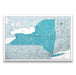 Push Pin New York Map (Pin Board) - Teal Color Splash CM Pin Board