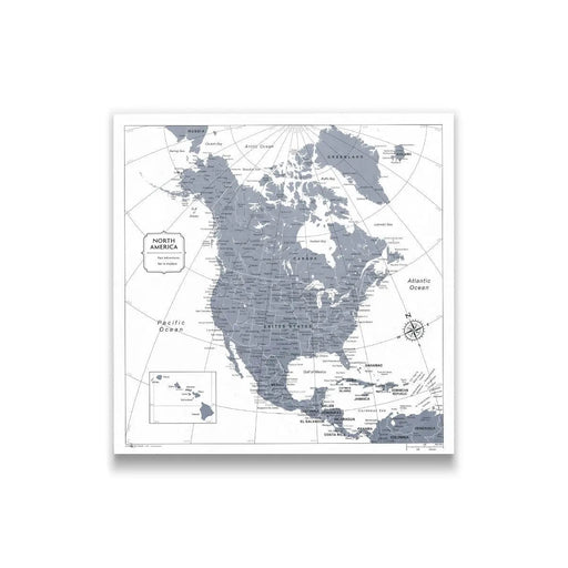 North America Poster - Dark Gray Color Splash CM Pin Board