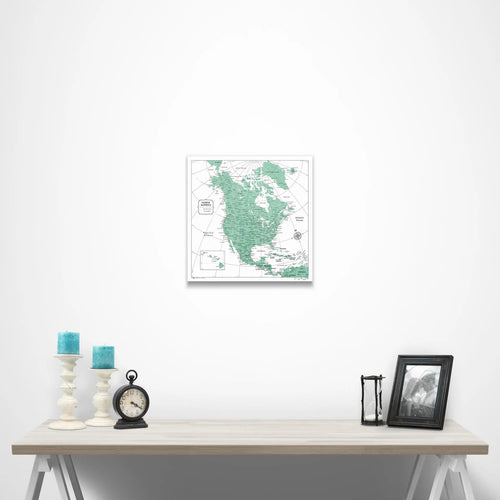 North America Poster - Green Color Splash - Conquest Maps LLC