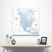 North America Poster - Light Blue Color Splash CM Poster