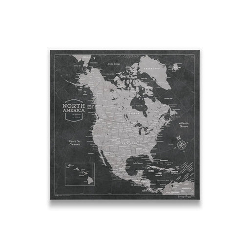 Push Pin North America Map (Pin Board) - Modern Slate CM Pin Board