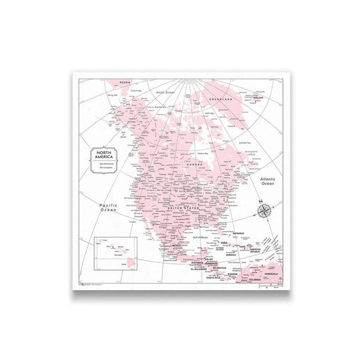 North America Poster - Pink Color Splash CM Pin Board