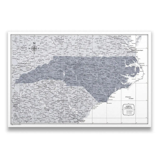 North Carolina Map Poster - Dark Gray Color Splash