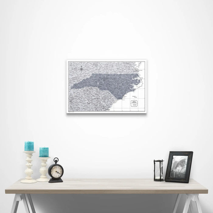 North Carolina Map Poster - Dark Gray Color Splash CM Poster