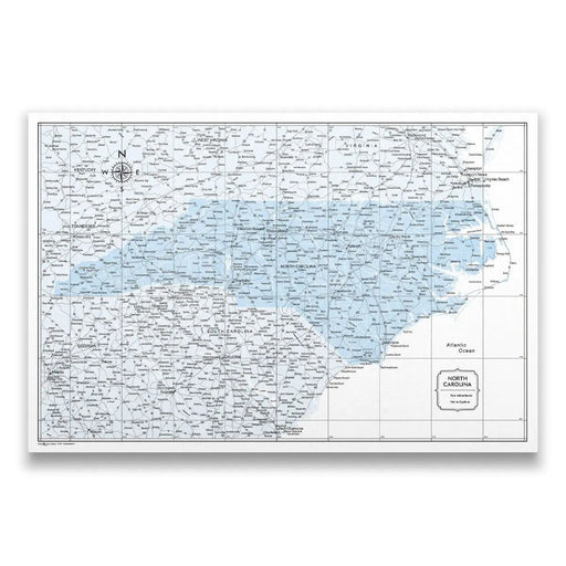 Push Pin North Carolina Map (Pin Board) - Light Blue Color Splash CM Pin Board