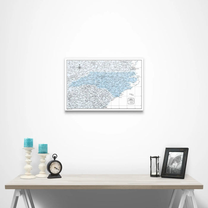 North Carolina Map Poster - Light Blue Color Splash CM Poster