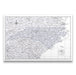 Push Pin North Carolina Map (Pin Board/Poster) - Light Gray Color Splash CM Pin Board